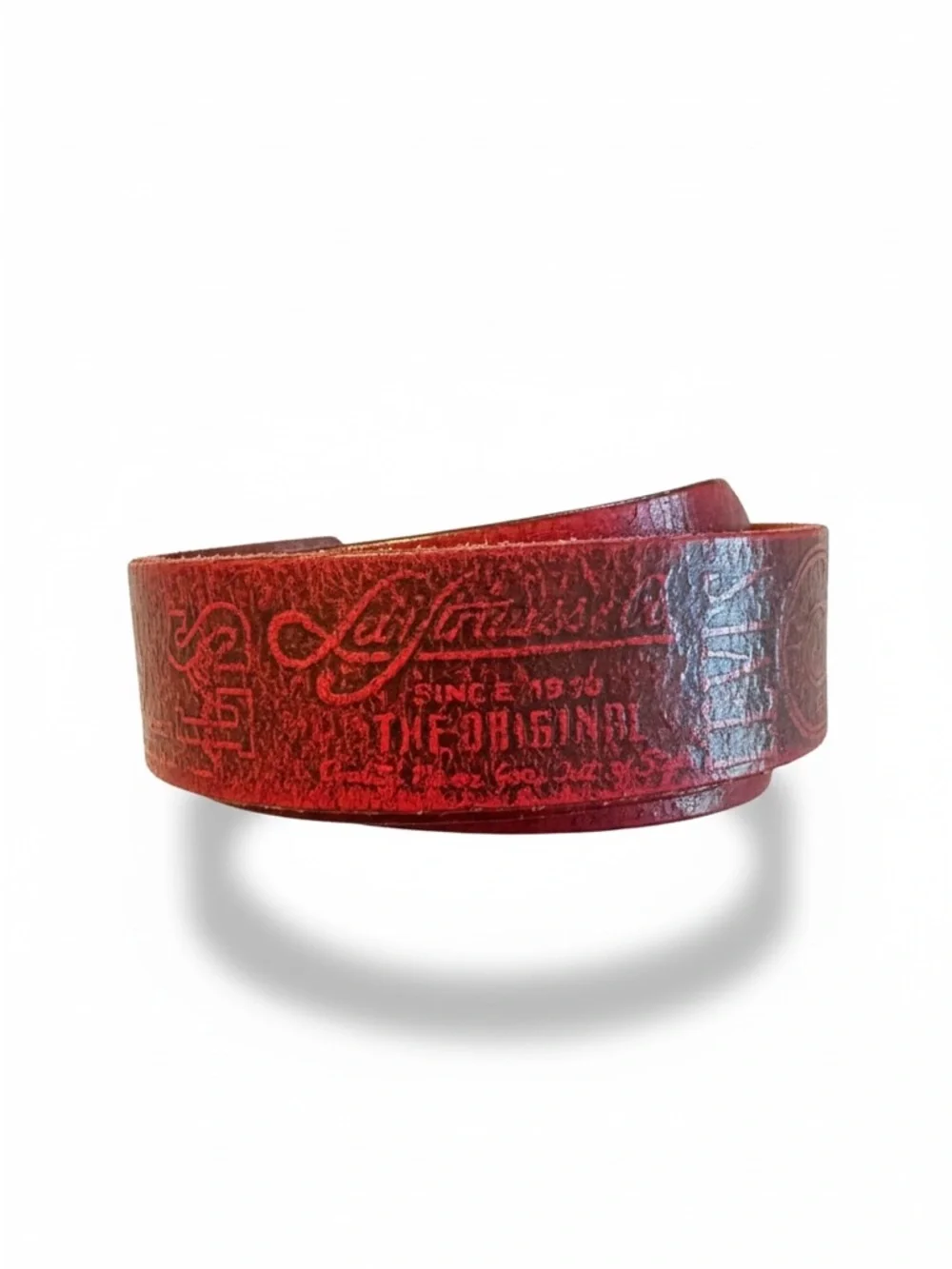 Vintage Levi’s Y2K 3541 Red Split Cowhide Belt Made in USA Size 38